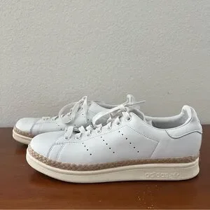 adidas | Shoes | Adidas Stan Smith Rare White Leather Raffia Sneakers ...